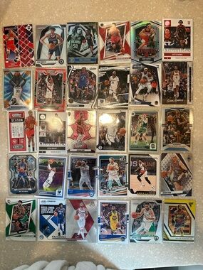 HUGE current Basketball Card Lot 4.7 LB, Sleeved, 45 Rookies, Prizm Optic Recon